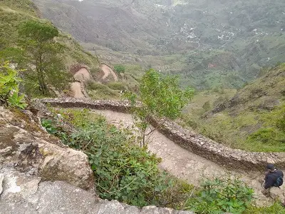 View from the top of the Santo Antão volcano crater – tall ship adventure sailing