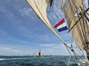 Dutch flag flying aboard Morgenster during Tall Ships Races