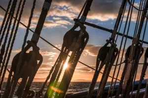Morgenster at sunset on the ocean