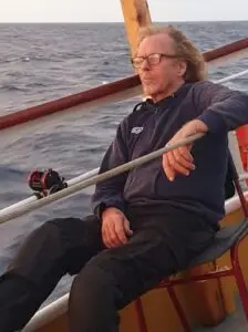 Relaxing at sea on deck of Morgenster
